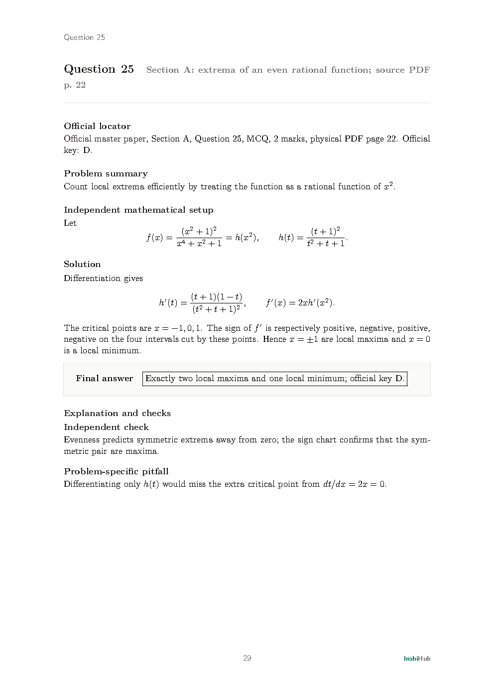 IIT JAM Mathematics 2024 — Detailed Solutions, preview page 4 of 6: A detailed Section B MSQ solution with option-by-option reasoning.
